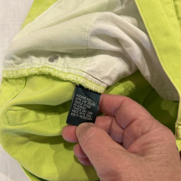 Vtg Lauren Jeans Co Womens Jean Shorts Green 12‎ Neon 90s Mom High Waist Bermuda - Picture 8 of 10